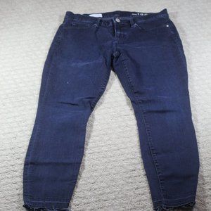 Gap 1969 Size 27R Mid Rise Legging Jean Raw Hem Dark Blue Jeans